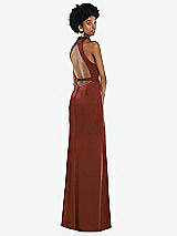 Front View Thumbnail - Auburn Moon High Neck Backless Maxi Dress with Slim Belt