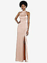 Rear View Thumbnail - Cameo High Neck Backless Maxi Dress with Slim Belt