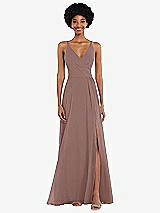 Front View Thumbnail - Sienna Faux Wrap Criss Cross Back Maxi Dress with Adjustable Straps