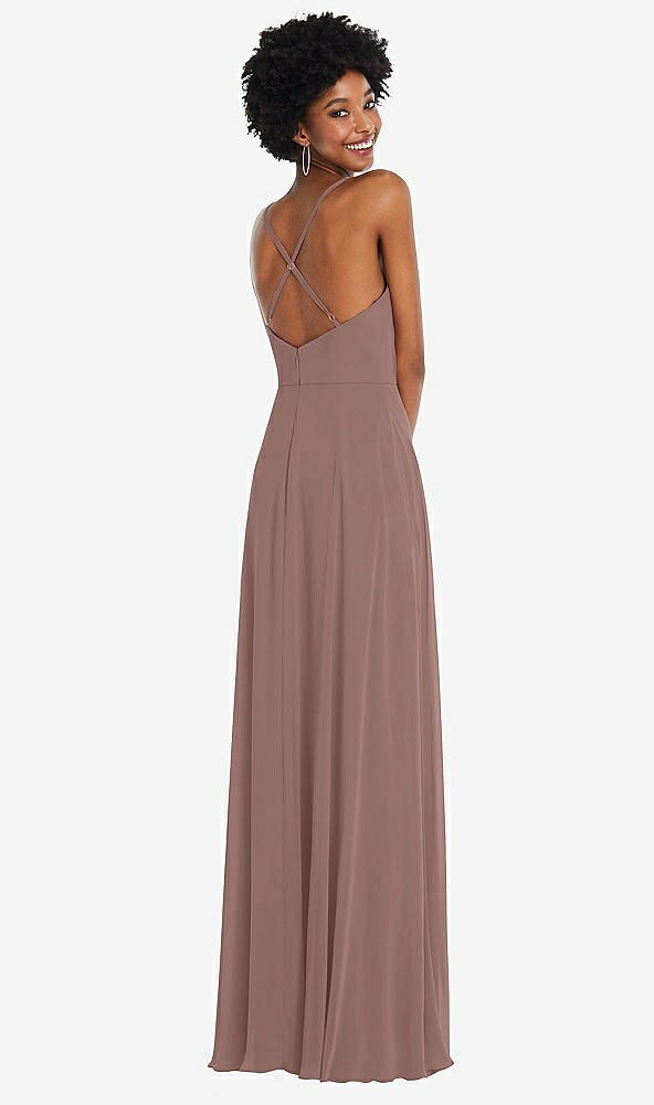 Back View - Sienna Faux Wrap Criss Cross Back Maxi Dress with Adjustable Straps