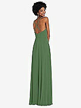 Rear View Thumbnail - Vineyard Green Faux Wrap Criss Cross Back Maxi Dress with Adjustable Straps