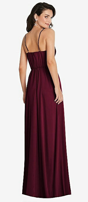 satin cabernet bridesmaid dress