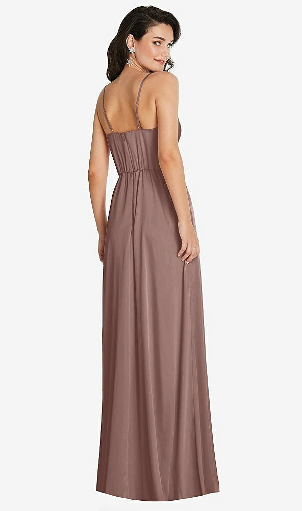 Back View - Sienna Cowl-Neck A-Line Maxi Dress with Adjustable Straps