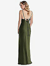 Rear View Thumbnail - Olive Green Cowl-Neck Tie-Strap Maternity Slip Dress
