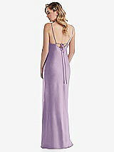 Rear View Thumbnail - Pale Purple Cowl-Neck Tie-Strap Maternity Slip Dress