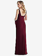 Rear View Thumbnail - Cabernet Wide Strap Square Neck Maternity Trumpet Gown