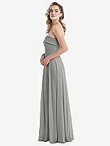 Side View Thumbnail - Chelsea Gray Cuffed Strapless Maxi Dress with Front Slit