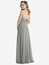 Rear View Thumbnail - Chelsea Gray Cuffed Strapless Maxi Dress with Front Slit