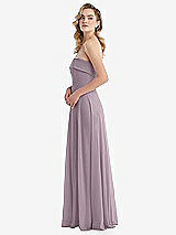 Side View Thumbnail - Lilac Dusk Cuffed Strapless Maxi Dress with Front Slit