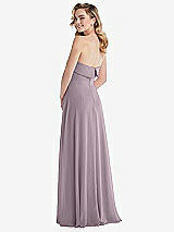 Rear View Thumbnail - Lilac Dusk Cuffed Strapless Maxi Dress with Front Slit