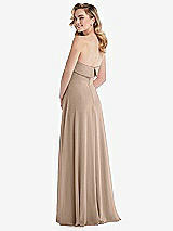 Rear View Thumbnail - Topaz Cuffed Strapless Maxi Dress with Front Slit
