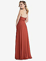 Rear View Thumbnail - Amber Sunset Cuffed Strapless Maxi Dress with Front Slit