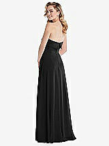 Rear View Thumbnail - Black Cuffed Strapless Maxi Dress with Front Slit