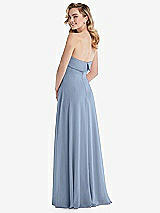 Rear View Thumbnail - Cloudy Cuffed Strapless Maxi Dress with Front Slit