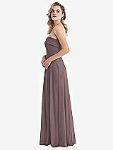 Side View Thumbnail - French Truffle Cuffed Strapless Maxi Dress with Front Slit