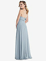 Rear View Thumbnail - Mist Cuffed Strapless Maxi Dress with Front Slit