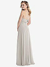 Rear View Thumbnail - Oyster Cuffed Strapless Maxi Dress with Front Slit
