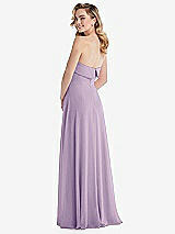 Rear View Thumbnail - Pale Purple Cuffed Strapless Maxi Dress with Front Slit