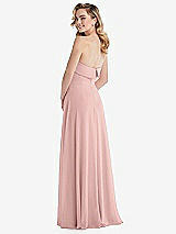 Rear View Thumbnail - Rose - PANTONE Rose Quartz Cuffed Strapless Maxi Dress with Front Slit