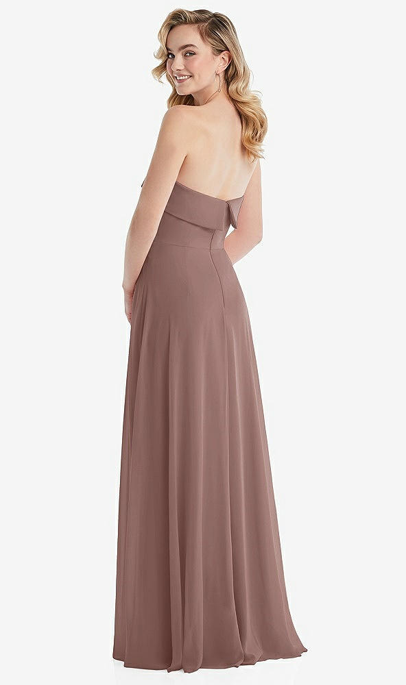 Back View - Sienna Cuffed Strapless Maxi Dress with Front Slit