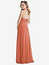 Rear View Thumbnail - Terracotta Copper Cuffed Strapless Maxi Dress with Front Slit