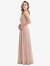 Side View Thumbnail - Toasted Sugar Cuffed Strapless Maxi Dress with Front Slit