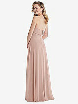 Rear View Thumbnail - Toasted Sugar Cuffed Strapless Maxi Dress with Front Slit
