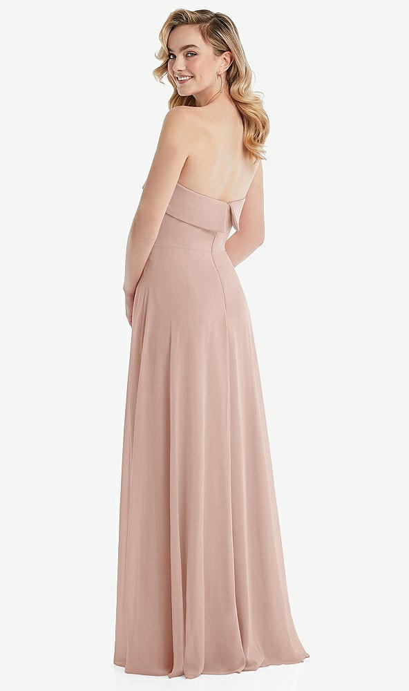 Back View - Toasted Sugar Cuffed Strapless Maxi Dress with Front Slit