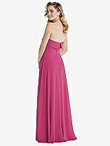 Rear View Thumbnail - Tea Rose Cuffed Strapless Maxi Dress with Front Slit
