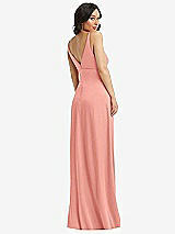 Rear View Thumbnail - Rose - PANTONE Rose Quartz Skinny Strap Plunge Neckline Maxi Dress with Bow Detail