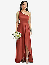 Alt View 1 Thumbnail - Amber Sunset One-Shoulder High Low Maxi Dress with Pockets