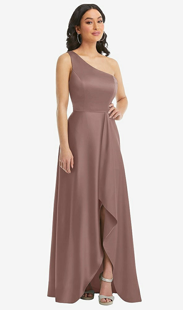 Front View - Sienna One-Shoulder High Low Maxi Dress with Pockets