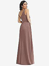 Rear View Thumbnail - Sienna One-Shoulder High Low Maxi Dress with Pockets