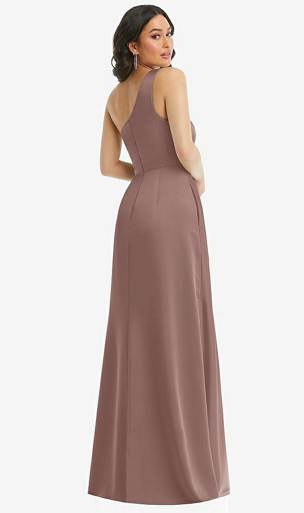 Back View - Sienna One-Shoulder High Low Maxi Dress with Pockets