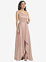 Front View Thumbnail - Toasted Sugar One-Shoulder High Low Maxi Dress with Pockets