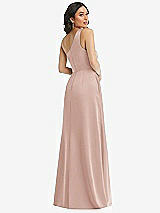 Rear View Thumbnail - Toasted Sugar One-Shoulder High Low Maxi Dress with Pockets