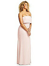 Alt View 4 Thumbnail - Blush Strapless Overlay Bodice Crepe Maxi Dress with Front Slit