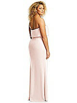 Alt View 5 Thumbnail - Blush Strapless Overlay Bodice Crepe Maxi Dress with Front Slit