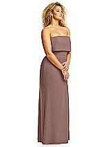 Alt View 4 Thumbnail - Sienna Strapless Overlay Bodice Crepe Maxi Dress with Front Slit