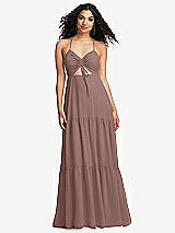 Alt View 2 Thumbnail - Sienna Drawstring Bodice Gathered Tie Open-Back Maxi Dress with Tiered Skirt