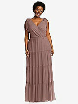Alt View 1 Thumbnail - Sienna Bow-Shoulder Faux Wrap Maxi Dress with Tiered Skirt