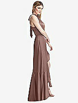 Alt View 2 Thumbnail - Sienna Tie-Neck Halter Maxi Dress with Asymmetric Cascade Ruffle Skirt