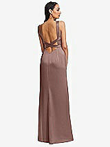 Rear View Thumbnail - Sienna Framed Bodice Criss Criss Open Back A-Line Maxi Dress