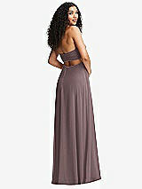 Alt View 4 Thumbnail - French Truffle Strapless Empire Waist Cutout Maxi Dress with Covered Button Detail