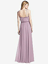 Rear View Thumbnail - Suede Rose Skinny Tie-Shoulder Ruffle-Trimmed Blouson Maxi Dress