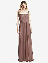 Front View Thumbnail - Sienna Skinny Tie-Shoulder Ruffle-Trimmed Blouson Maxi Dress