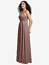 Side View Thumbnail - Sienna Dual Strap V-Neck Lace-Up Open-Back Maxi Dress