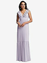 Front View Thumbnail - Moondance Tiered Ruffle Plunge Neck Open-Back Maxi Dress with Deep Ruffle Skirt