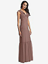 Side View Thumbnail - Sienna Tiered Ruffle Plunge Neck Open-Back Maxi Dress with Deep Ruffle Skirt