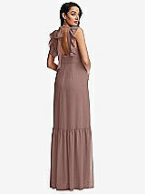 Rear View Thumbnail - Sienna Tiered Ruffle Plunge Neck Open-Back Maxi Dress with Deep Ruffle Skirt